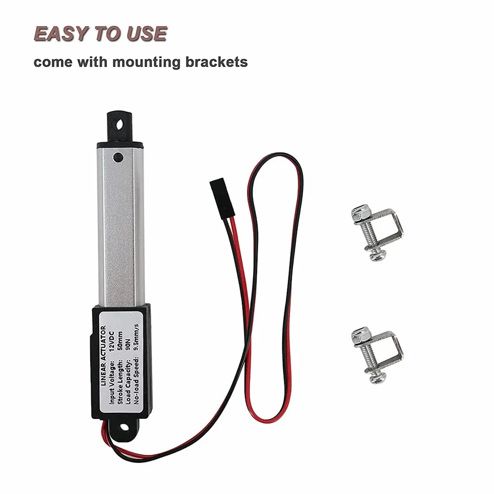 Actuador lineal eléctrico 12V 2 pulgadas 90N 20 libras 9.5mm/s impermeable