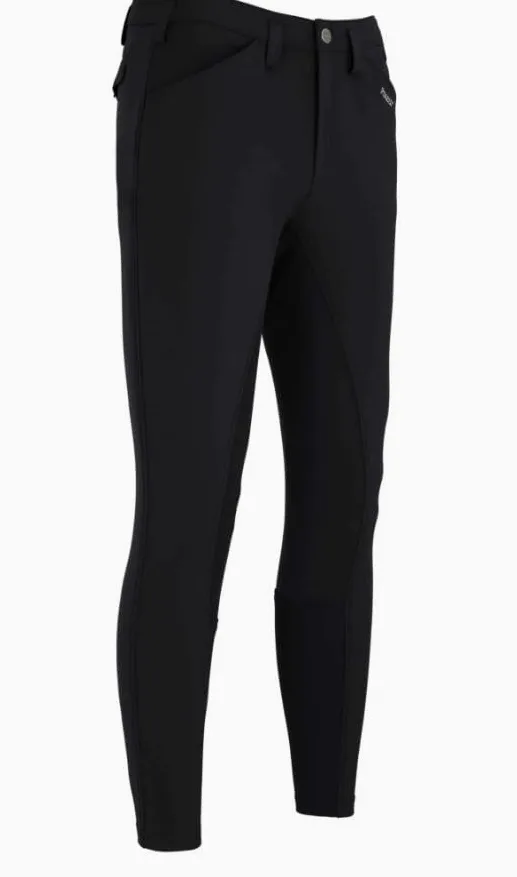 Pikeur Rossini FFL - Pantalones de equitación para hombre, color negro, cintura media, Flex Faux Leather