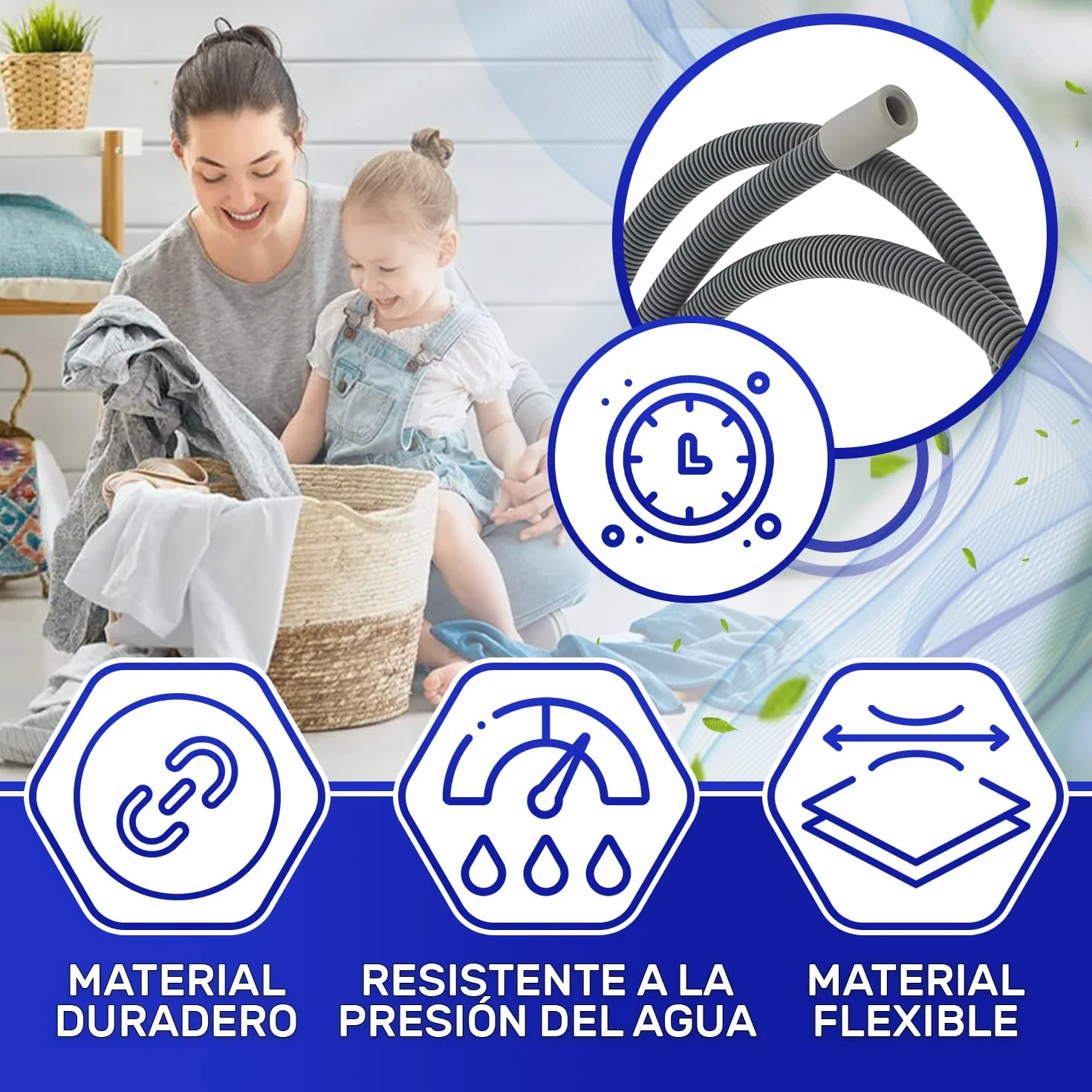 Tubo Desagüe Secadora Beko 1,6 m Original 2951260100 - MONTERAL