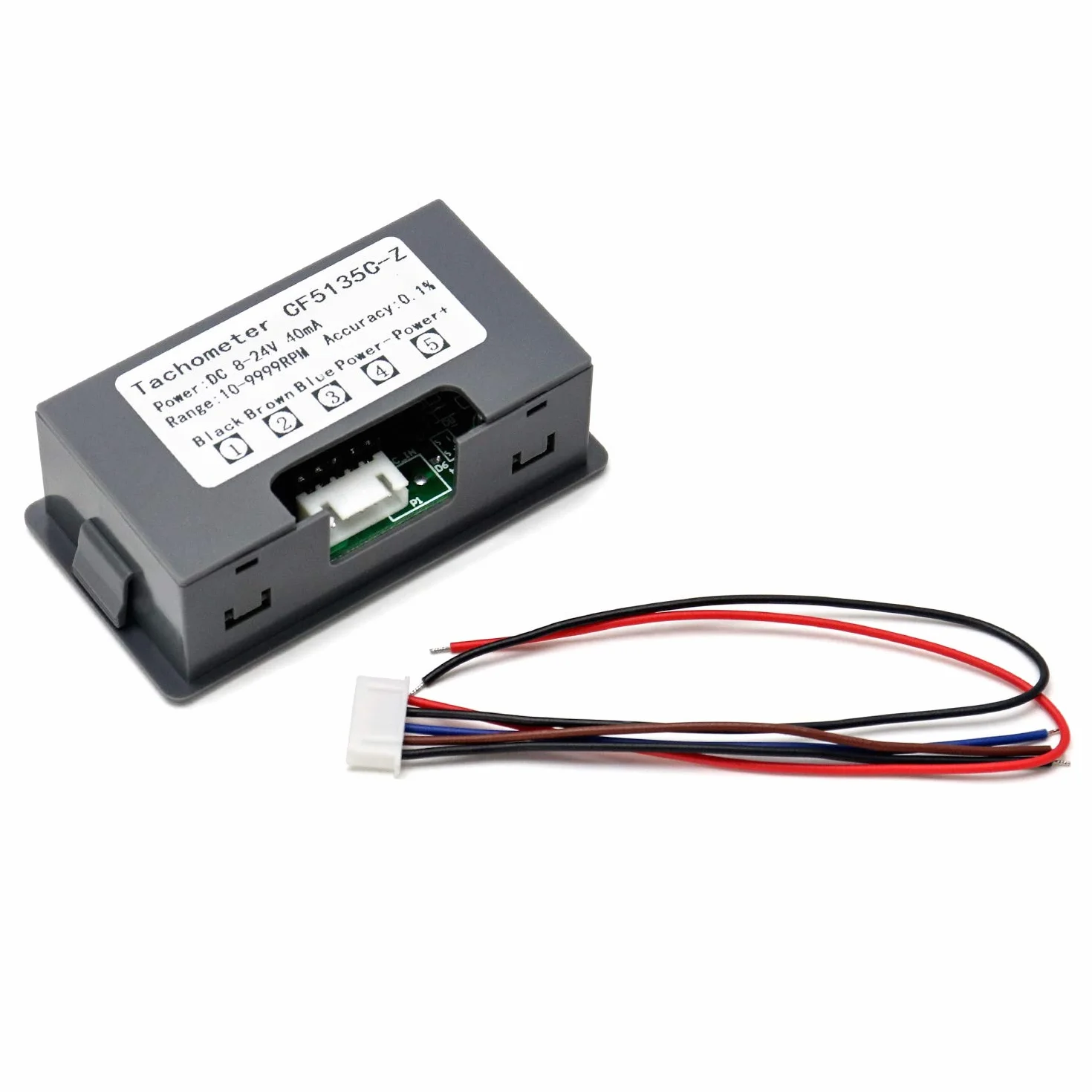 QWORK LED Tacómetro de Panel 4 Dígitos Medidor de Velocidad RPM Alta Precisión Sensor Hall NPN