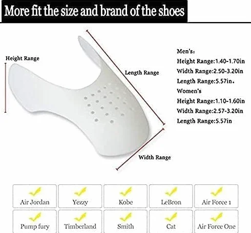 Protector de arrugas de zapatos, 6 pares de protectores de arrugas de zapatos para la mayoría de las arrugas de tenis para mujeres 5-9 hombres 7-12