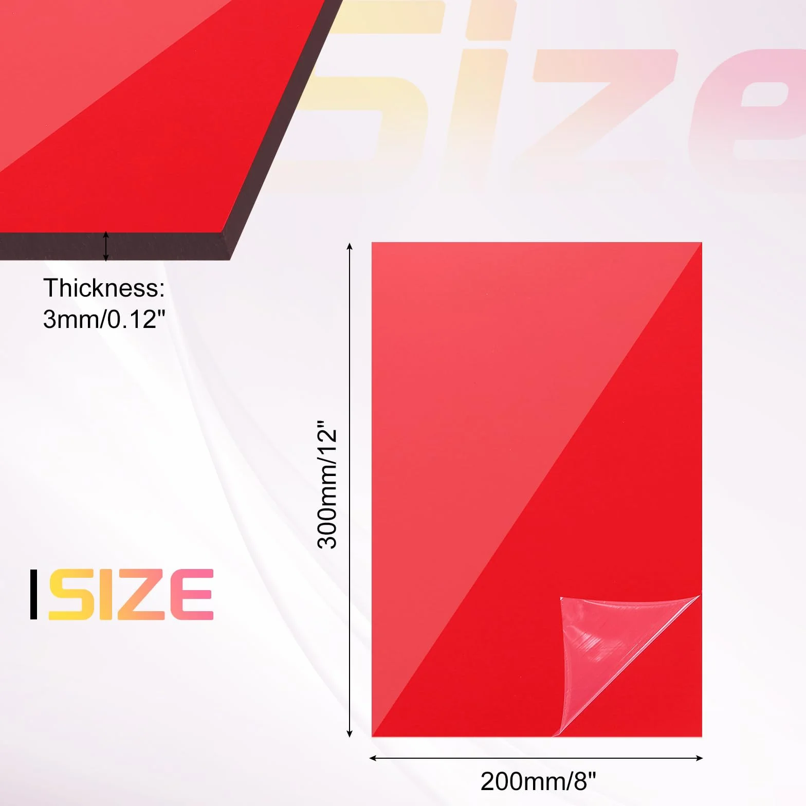 QUARKZMAN 3mm Plancha de Metacrilato 300mmx200mm Láminas Acrílicas Rojas Transparentes 1 Pieza