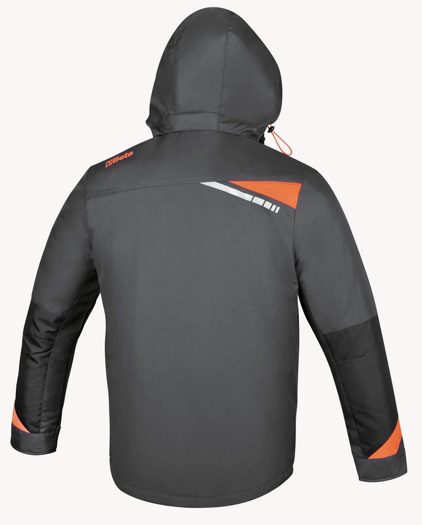 Beta Chaqueta de Trabajo de poliéster Oxford 300D Impermeable, con Revestimiento de PU, Gris con Cierre Frontal Doble con Cremallera y Botones automáticos, Multibolsillos para Hombre
