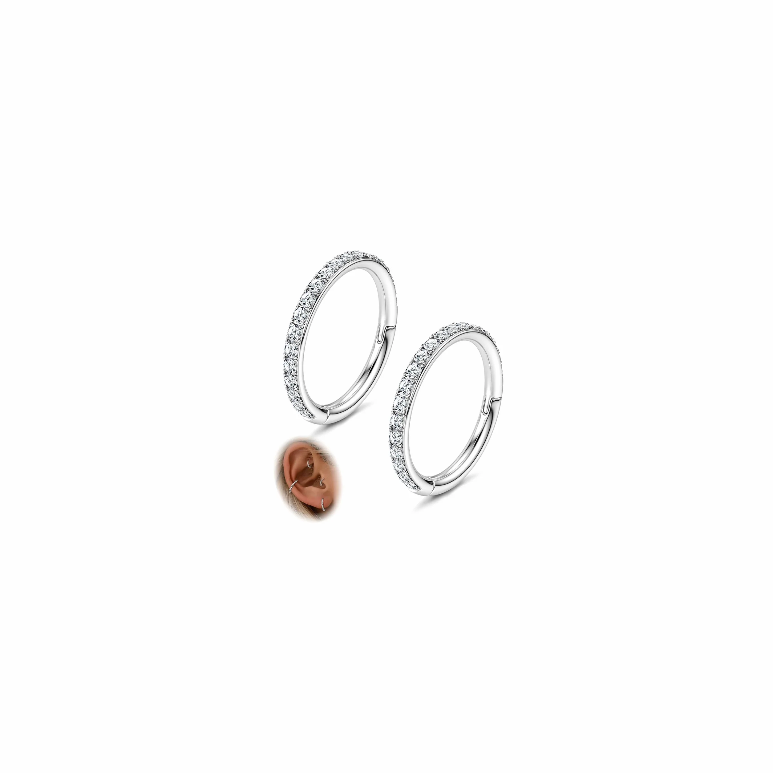 Morfetto Pendientes de Helix de Joyería Piercing Nariz Tragus Conch Aro Con Acero Quirúrgico 16G 18G Anillo Nasal Tabique Daith Rook Joyería Piercing Tragus Helix 6mm 8mm 10mm