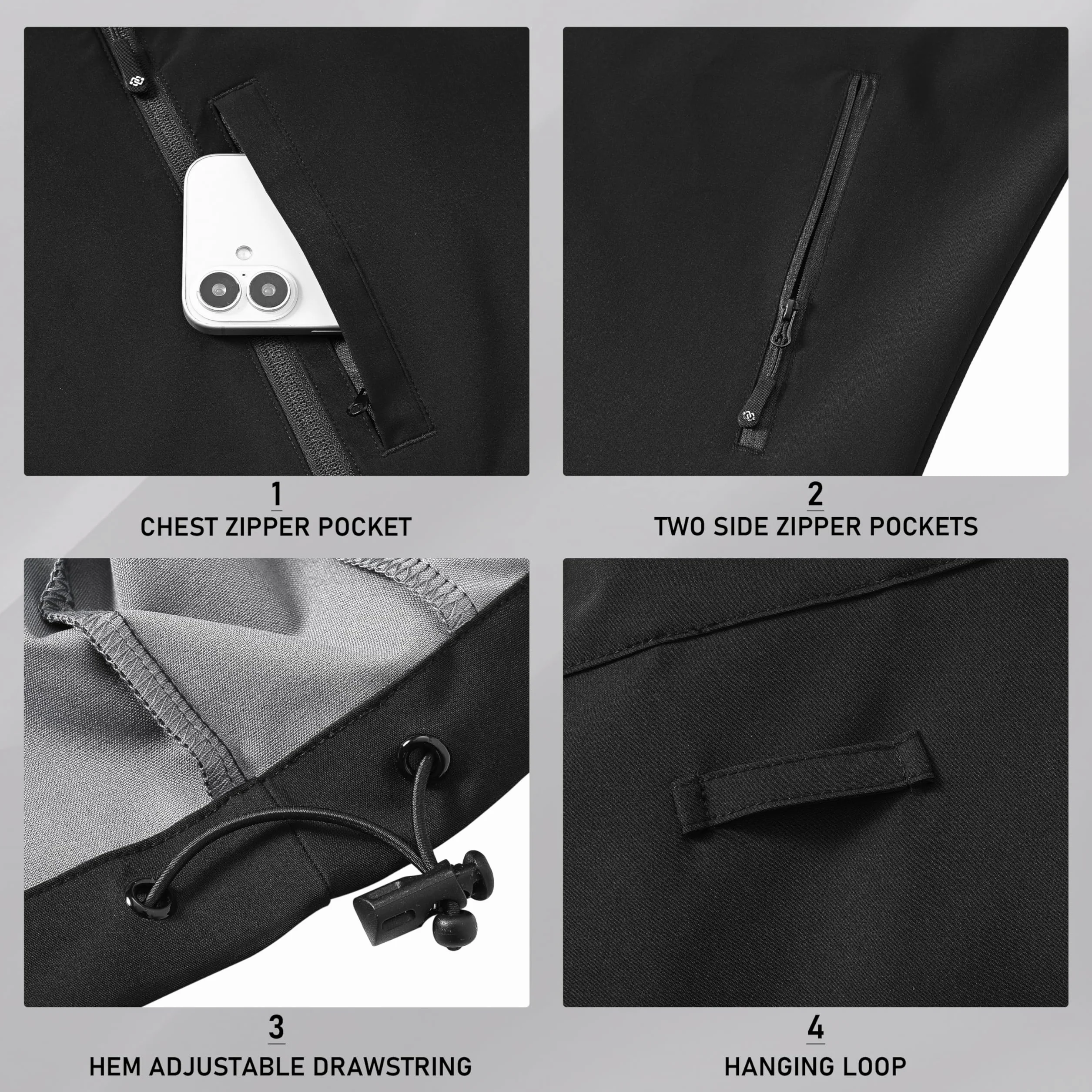 MoFiz Hombre Chaleco Softshell Cortavientos Ultraligero de Ciclismo Exteriores con Bolsillos Cremallera