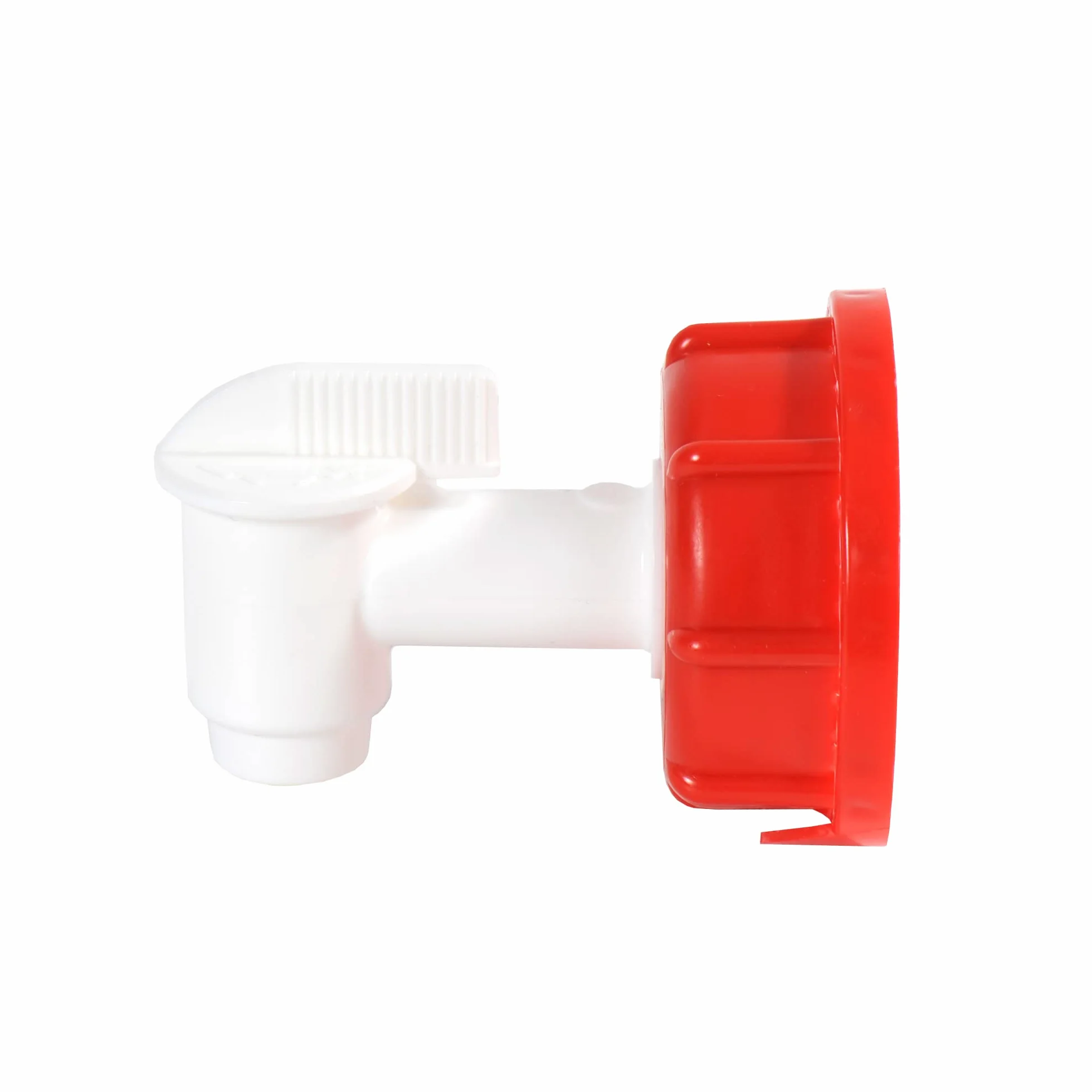 Tapón Grifo Para Envases 10-20-25 litros Rosca 60 mm Polietileno Alta Densidad Blanco Rojo Resistente Disolventes Gasolina