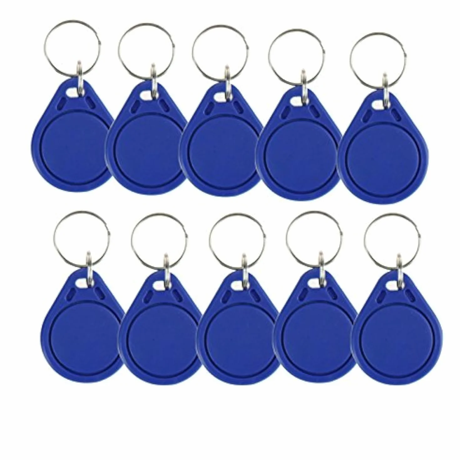 100 Unidades Resistente al Agua ABS 13,56MHz ISO14443A 1K RFID Token Llavero Azul