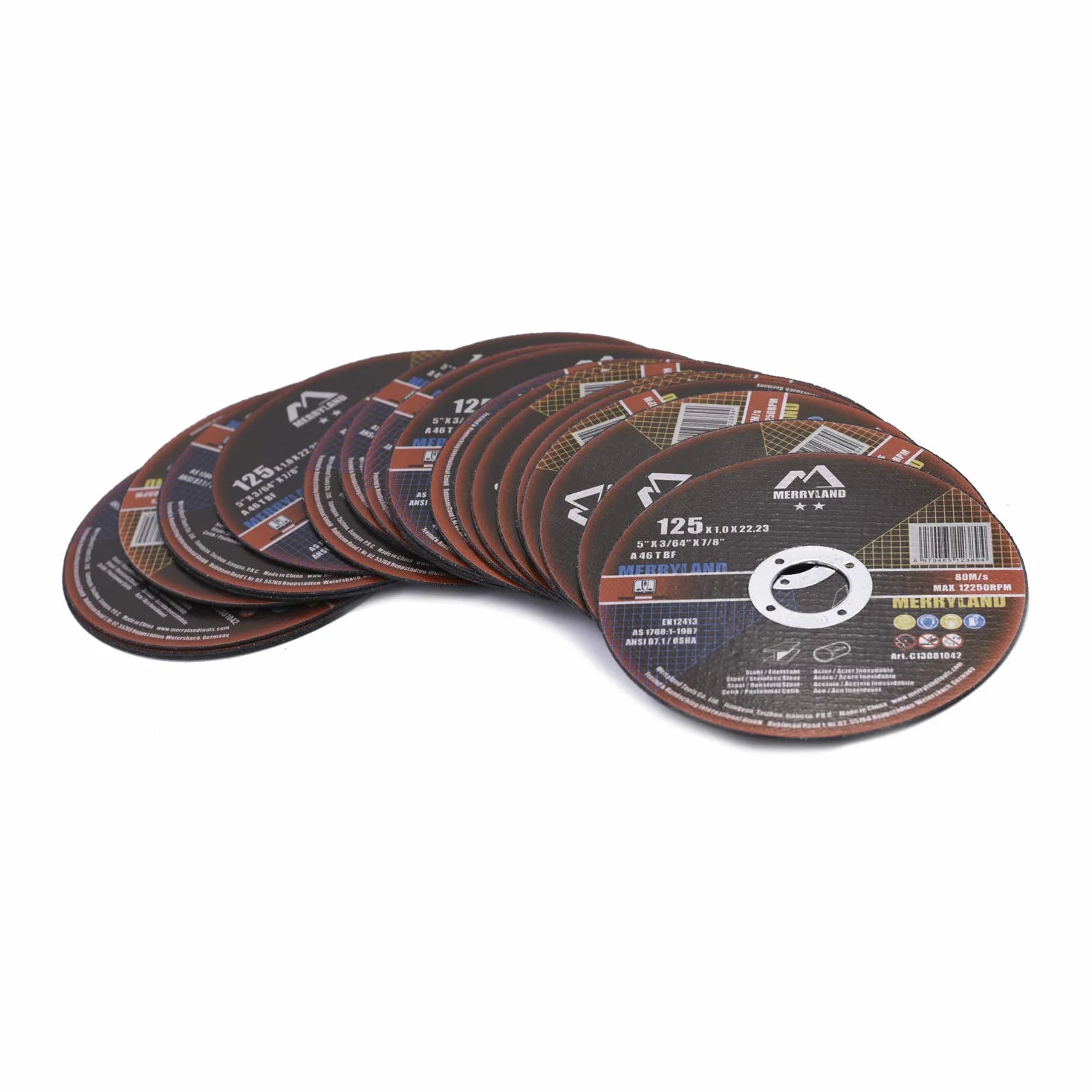Merryland Disco de Corte 125 Metal 25 Piezas 125 x 1,0 x 22,23 mm Acero INOX Hierro