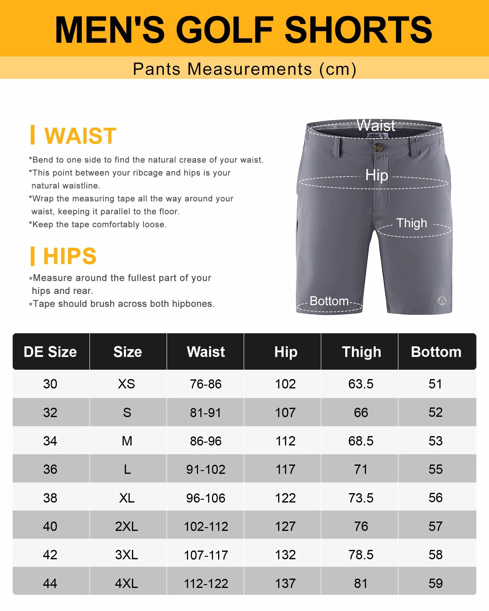 Outdoor Ventures Pantalones cortos de golf para hombre UPF 50+ elásticos, ligeros, de secado rápido, pantalones cortos de golf de 9 pulgadas con 3 soportes para té y bolsillos para golf