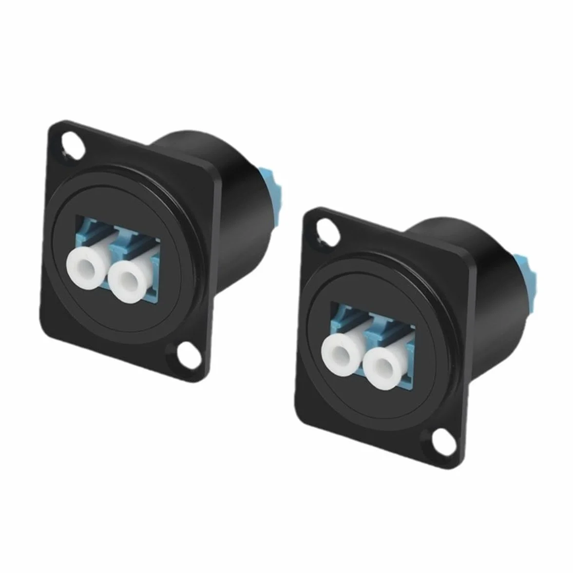 Adaptador de fibra óptica LC tipo D 2 unidades conexión rápida módulo doble paso aleación de zinc negro 23.6 mm 23.8 mm