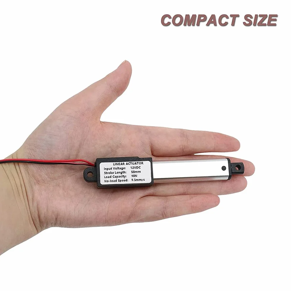 Actuador lineal eléctrico 12V 2 pulgadas 90N 20 libras 9.5mm/s impermeable