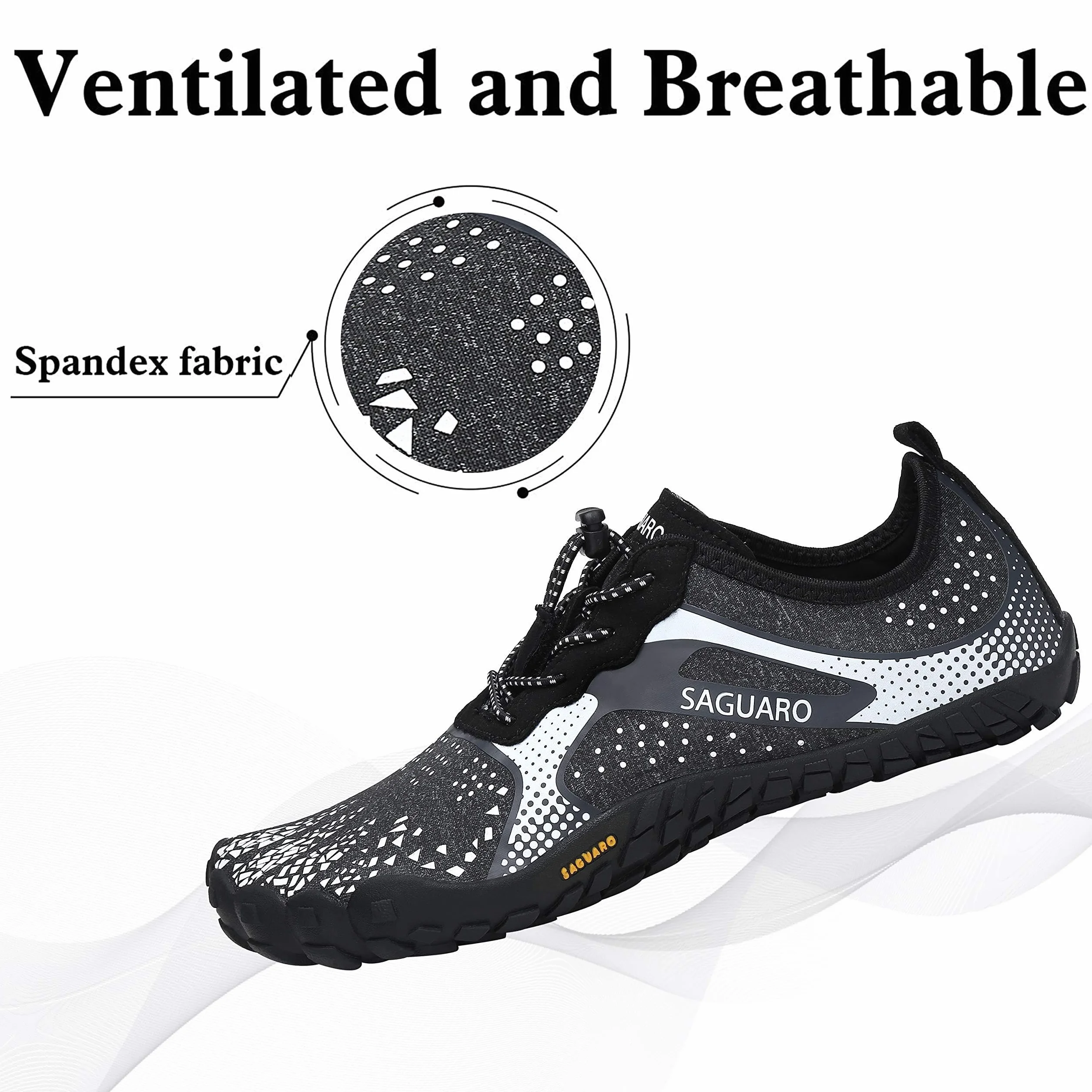 SAGUARO Zapatillas Barefoot Mujer Hombre Calzado Minimalistas Transpirable Zapatos de Trail Running para Fitness Trekking Gr.35-48