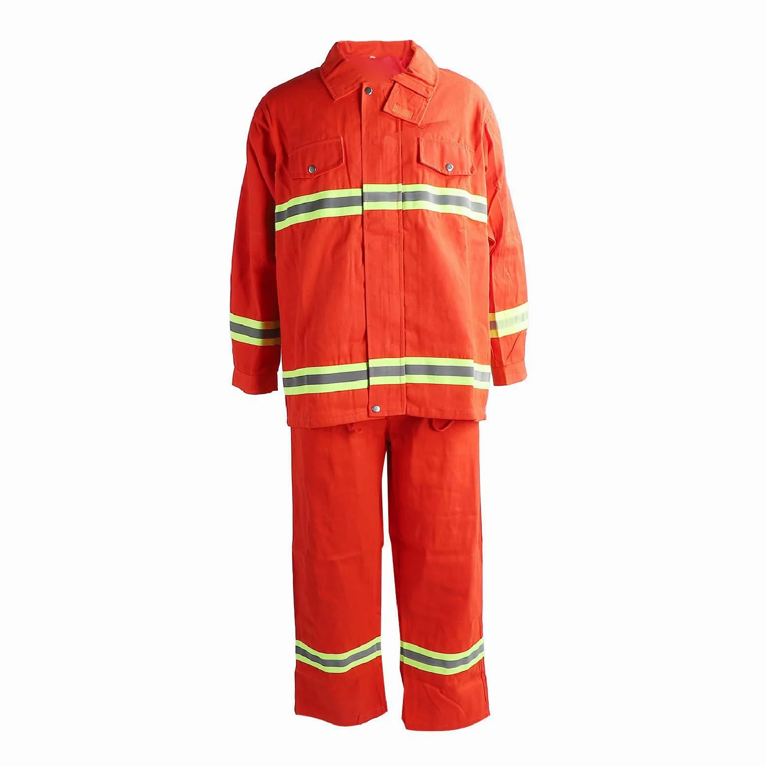 Fafeicy Traje de Seguridad Resistente Al Fuego Tipo 97, Ropa de Algodón Resistente Al Fuego y Al Calor con Tira Reflectante, Fuerte Dureza y Protección Química para la Industria, (L)