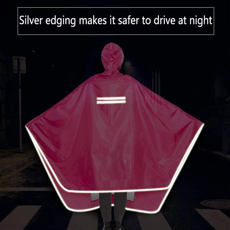 Poncho de Lluvia Chubasquero de Senderismo， Capa Impermeable for Lluvia, for Moto, for Scooter eléctrico, for Motocicleta, Capa Larrain(Red1,3XL)