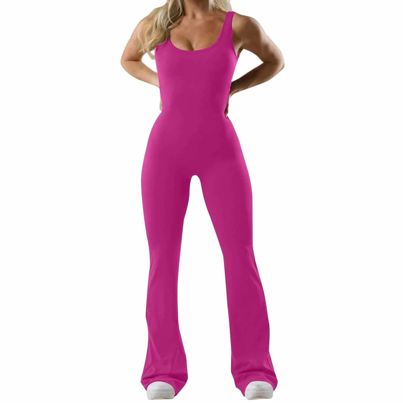 Mono Deportivo Mujer sin Costuras Jumpsuit Largo sin Mangas Verano Sexy Mono Elástico Body Overol Monos de Una Sola Pieza Ropa Deportiva Gimnasio Fitness Yoga Romper