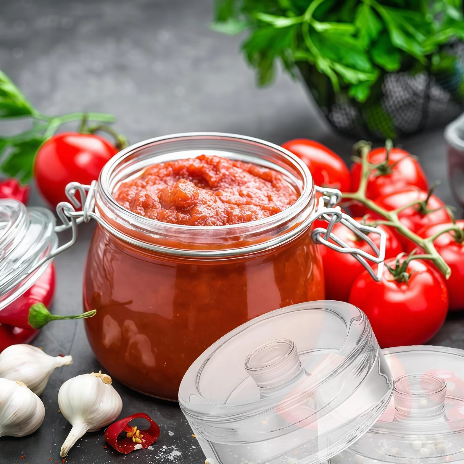 Pesos de vidrio para fermentar tarro fermentación pesado con mango piedra chucrut kimchi