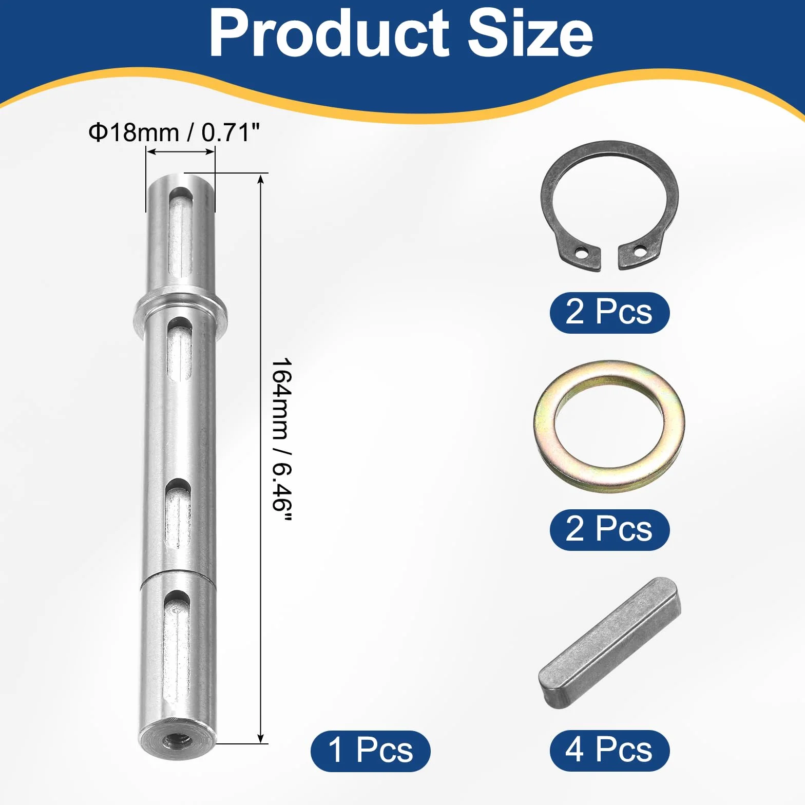 QUARKZMAN Eje De Salida Doble 18 mm 164 mm Acero Aleado Bajo Ruido Para Reductor NMRV040