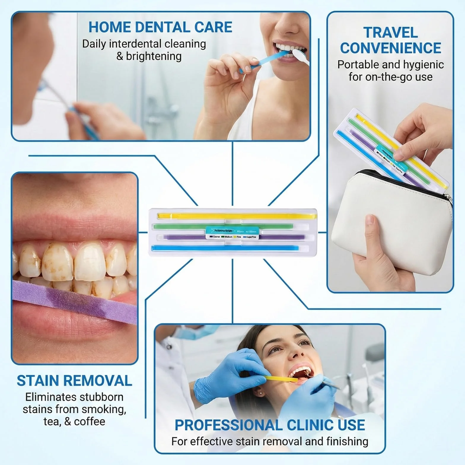 Jetstream 60 Piezas Papel de Lija Dental, Tira de Pulido Dental, 18×4.5×0.7mm