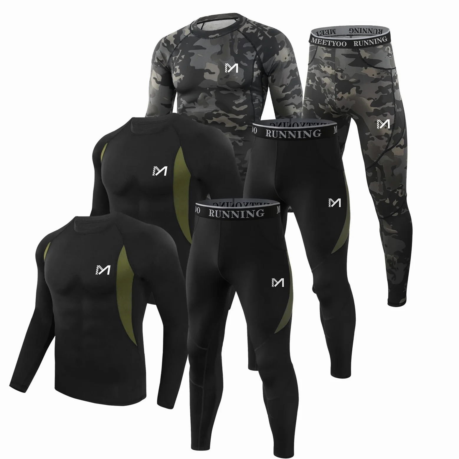 MEETYOO Ropa Interior Térmica Hombre Ropa Termica Hombre Frio Conjunto Termico para Montañismo,Esquí y Ciclismo