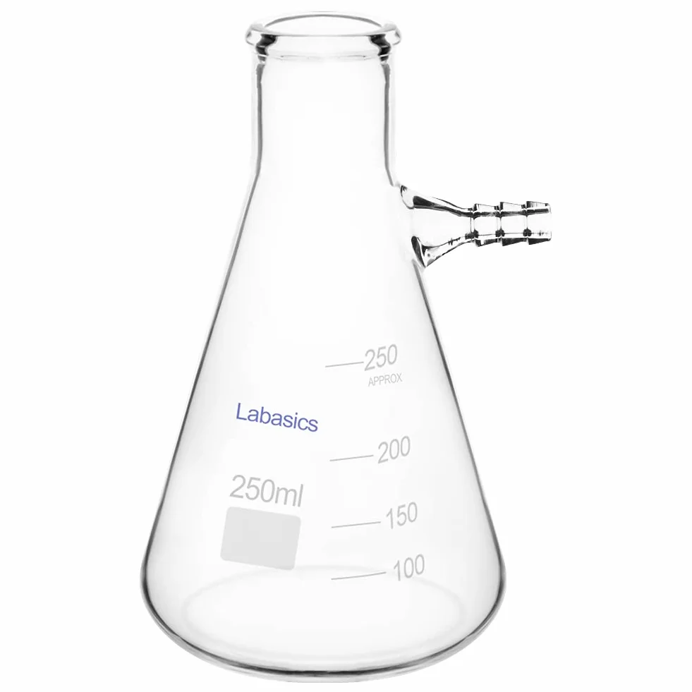 Labasics Matraz Filtrante de Vidrio de Borosilicato Cuello de Perno con Tubulación 250 ml