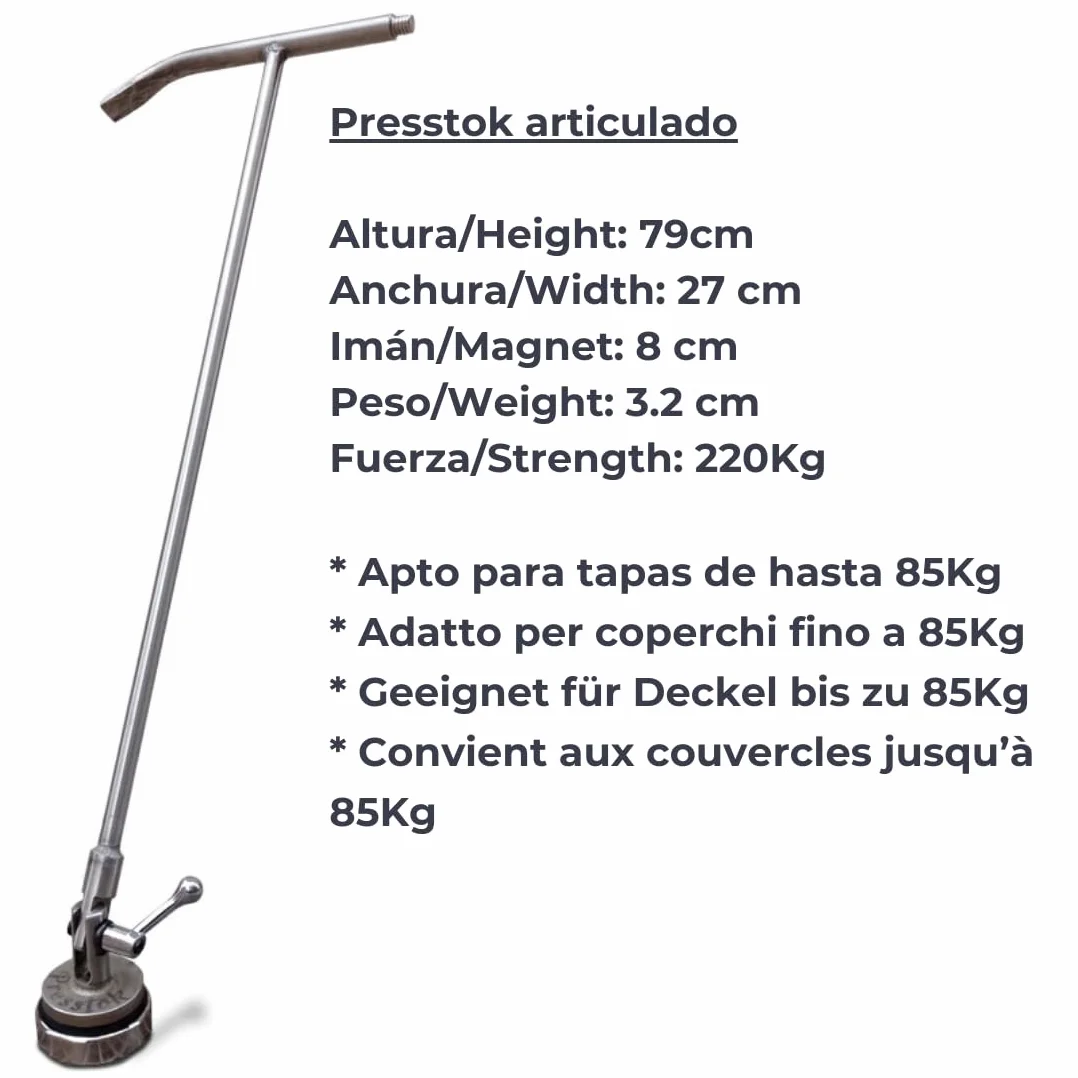 Palanca magnética acero inoxidable para levantar arquetas imán neodimio articulado