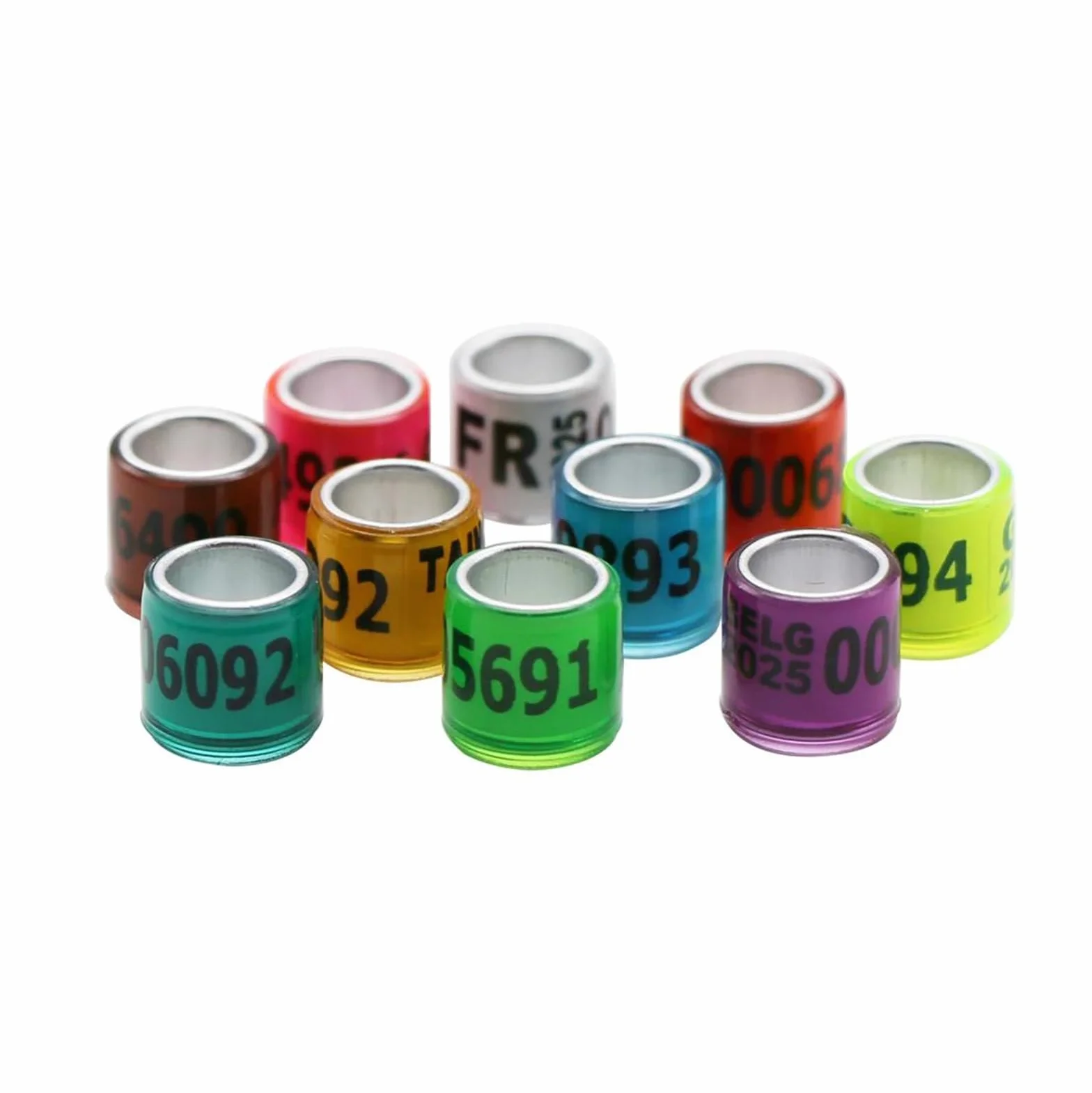 Anillos de plástico de aluminio 2026 para patas de paloma, etiquetas de identificación 8mm