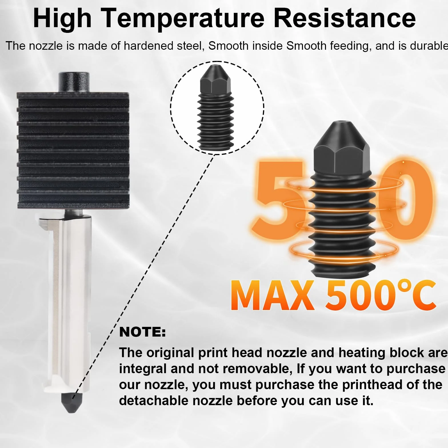 IdeaFormer 5 boquillas de acero endurecido 0,4 mm para laboratorio de bambú A1/A1 Mini