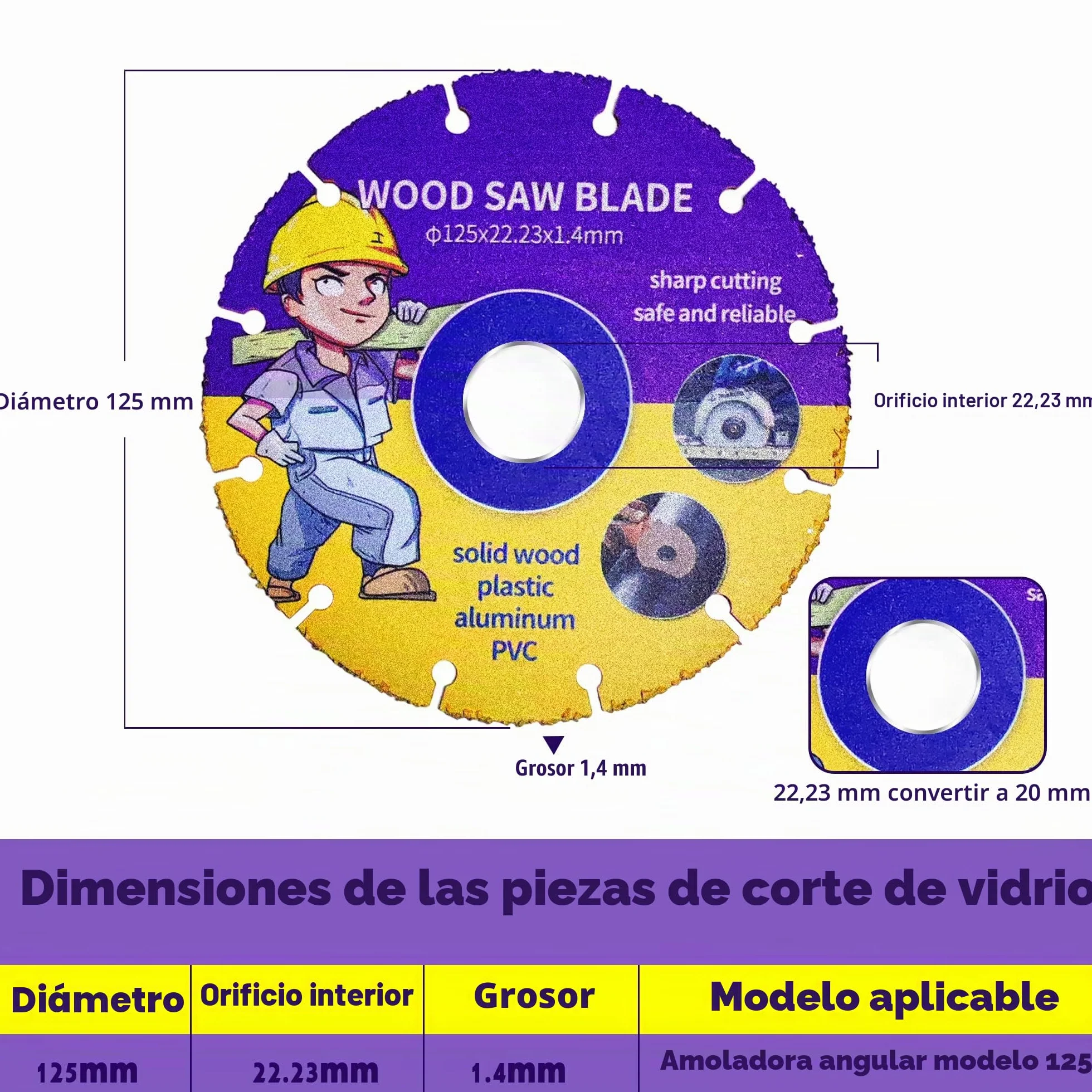 Disco de corte para madera 125 mm carburo multi rueda hoja de sierra circular flexible para amoladora angular