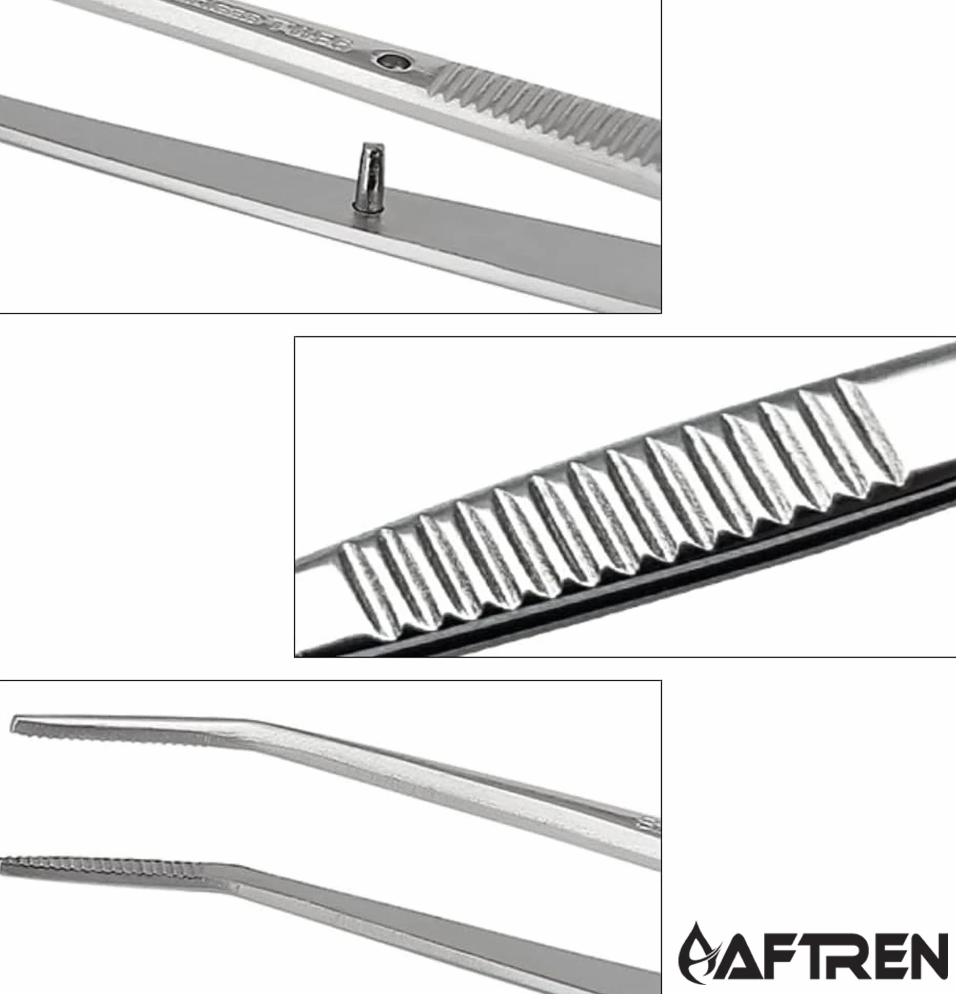 Pinzas Adson Kocher 1x2 dientes acero inoxidable punta fina para vendajes suministros hospitalarios veterinarios