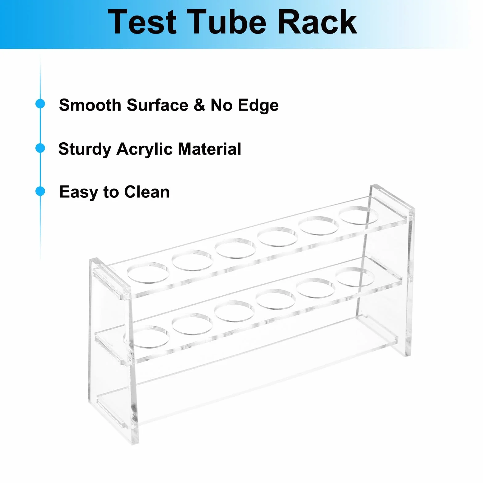 PATIKIL Gradilla Para Tubos De Ensayo 6 Agujeros 21mm Acrílico Transparente