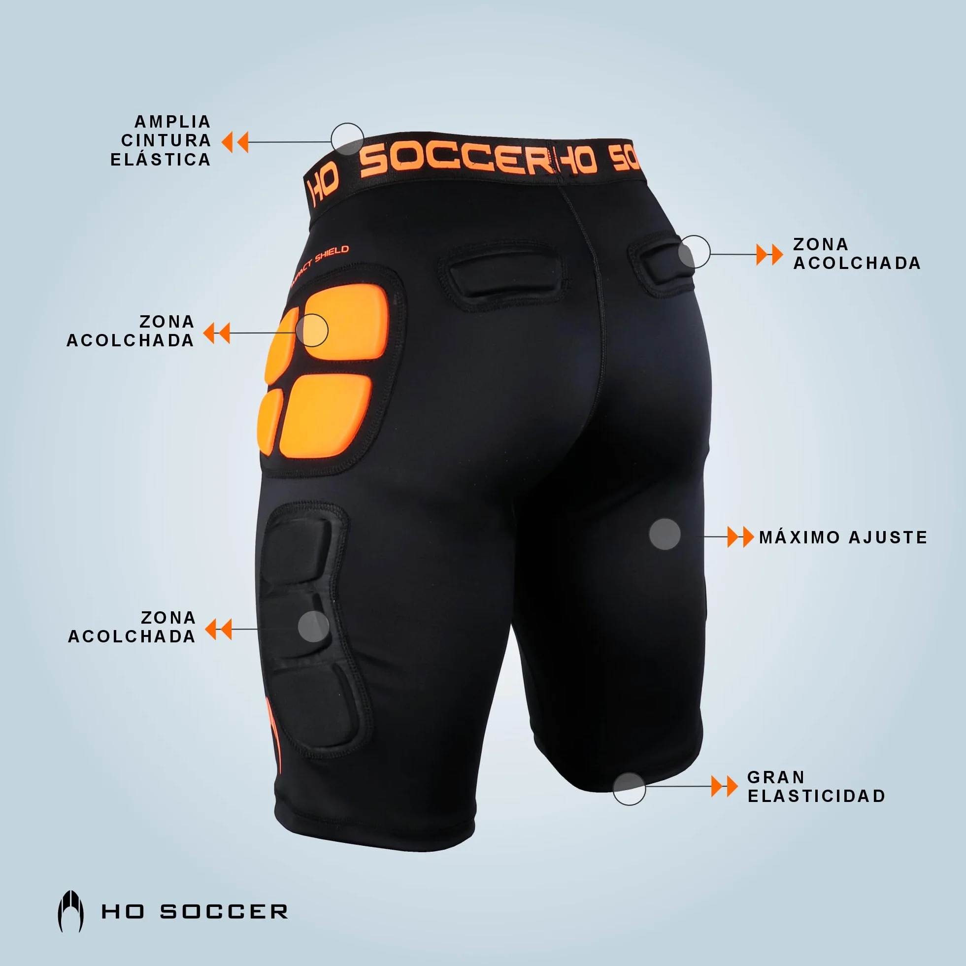 Ho Soccer Pantalones Cortos de Portero Short Impact Shield SR, Unisex Adulto