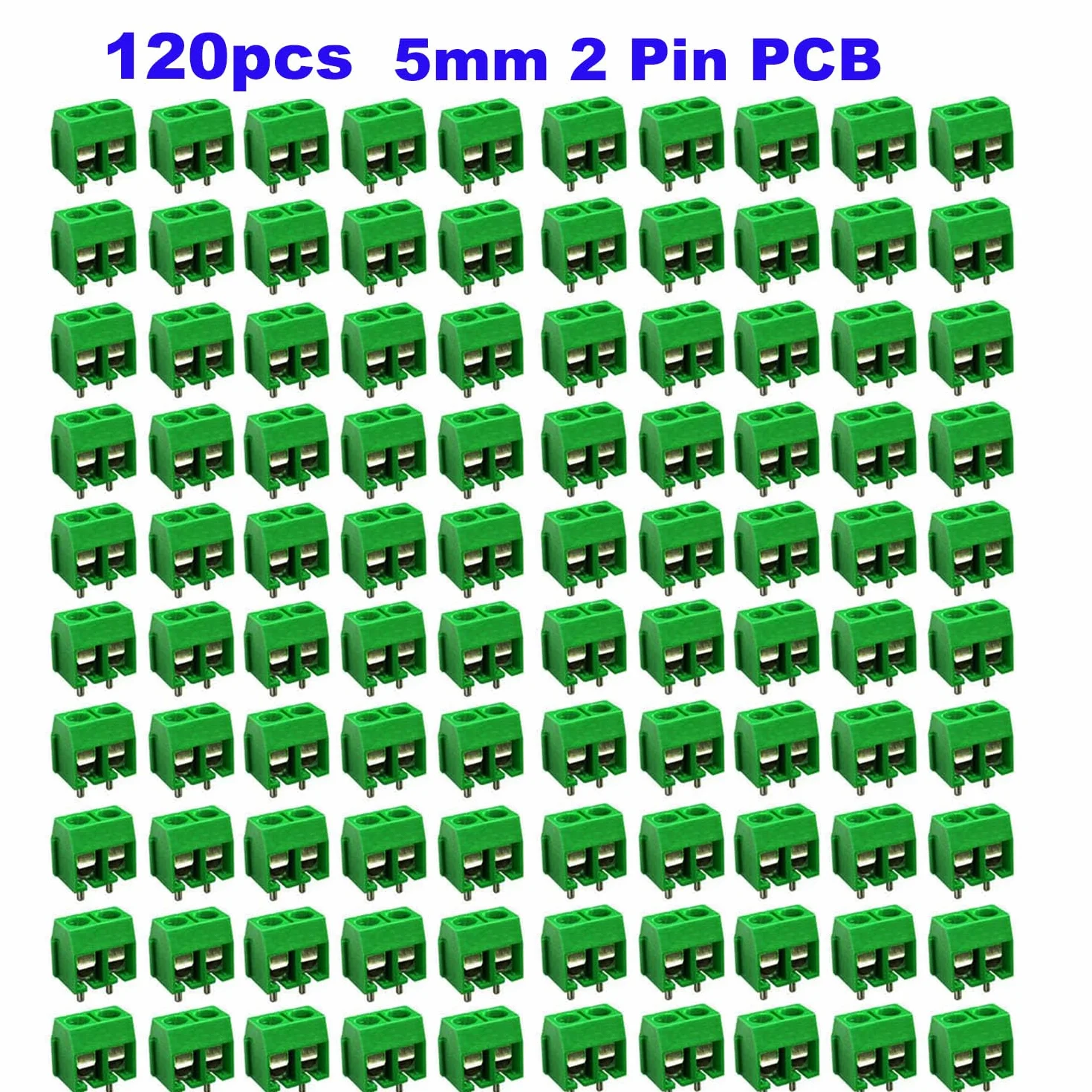 RUNCCI-YUN 120 Sztuk 5mm 2-Pin Blok Złączek Śrubowych PCB Montaż (2PIN-120Piezas)