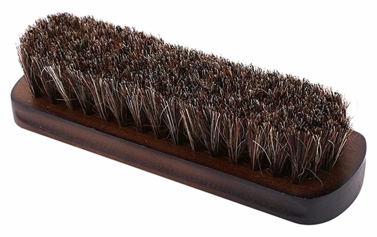 Cepillos for Zapatos for el hogar, Cepillo for Zapatos de Pelo de Caballo Pulido Suave de Crin Real, Cuero Natural Pulido con Mango de Madera, Cepillo for Herramientas de baño
