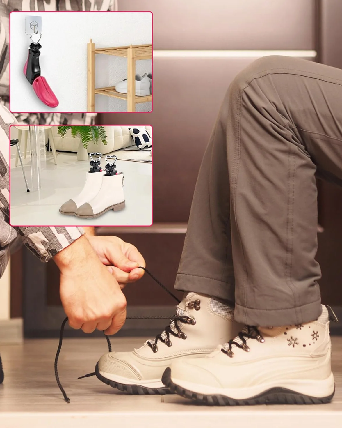 Yulado Hormas para Zapatos, Plástico Ensanchador de Con Calzador, Dilatador Unisex, Justable Longitud y Anchura Horma Ensanchar Zapatos, Ideales para Deportivas, Planos.