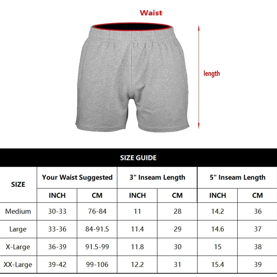 Pantalones cortos de entrenamiento de culturismo para hombre, entrepierna de 7,62 cm y 12,7 cm, algodón con bolsillo