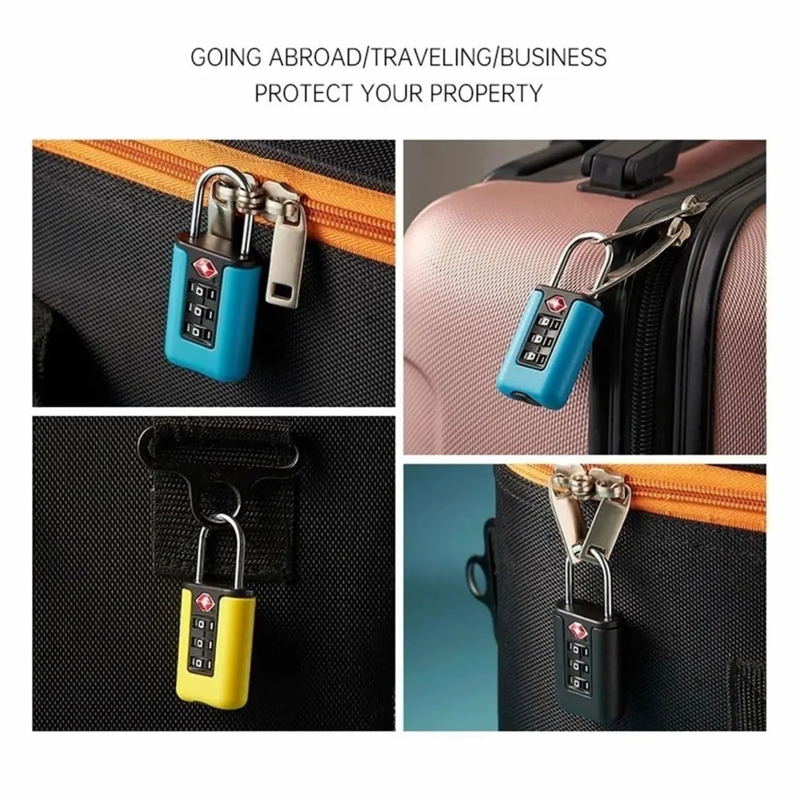 Customs - Candado de código colorido para equipaje de viaje, contraseña cambiable (amarillo 2)