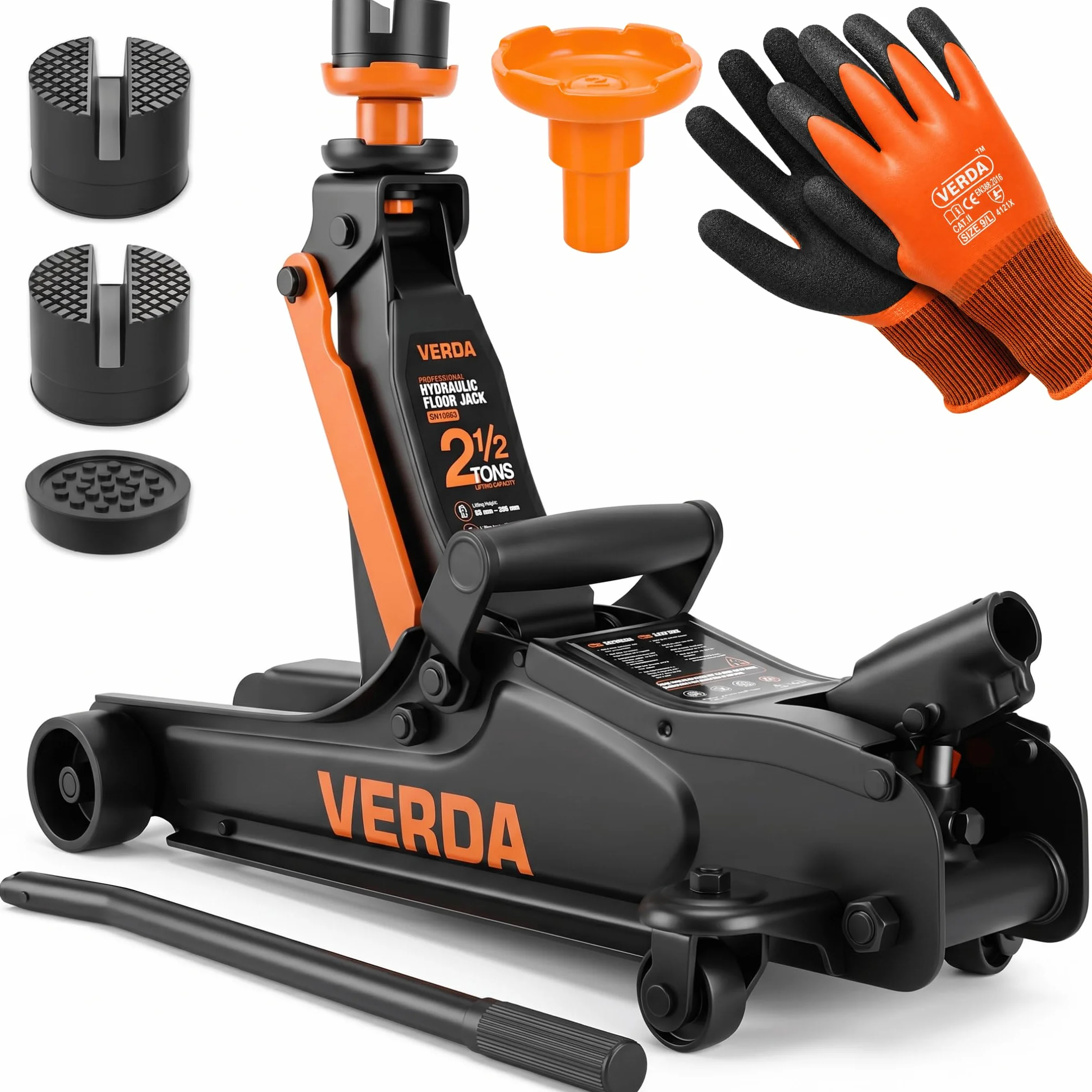 Verda Gato hidráulico de 2,5T, 85-365 mm, elevador para coches, profesional