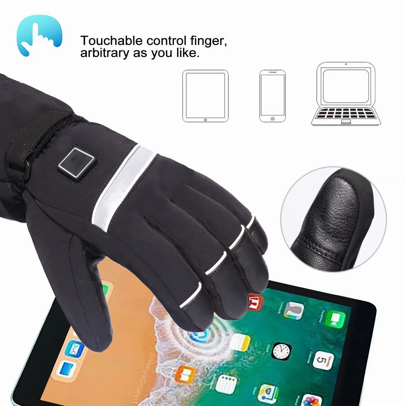 Guantes térmicos para hombre, diseño resistente al viento, impermeables, con pantalla táctil, funcionan con pilas, perfectos para actividades al aire libre de invierno, esquí, ciclismo y mucho más