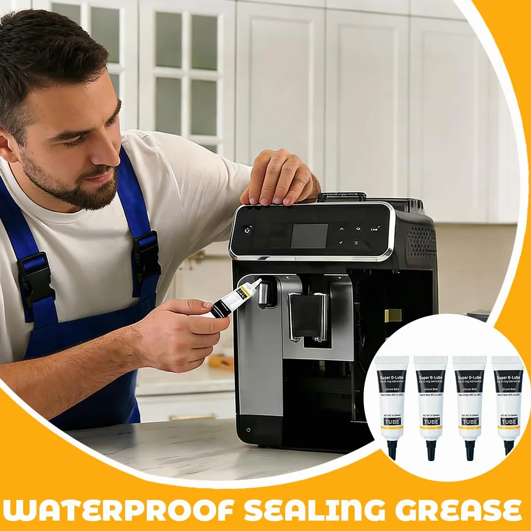 Grasa de Silicona para Cafeteras Automáticas, Juntas Tóricas, Grifos - Pack de 4