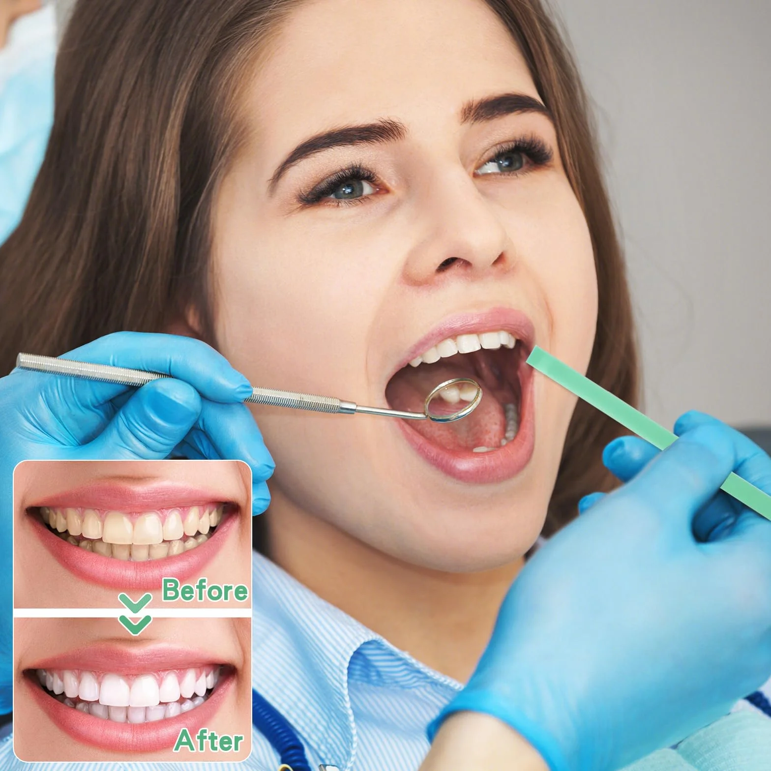 Zimoer Papel de lija dental 3 volúmenes tiras pulido 20/30/50μm grano 4mm