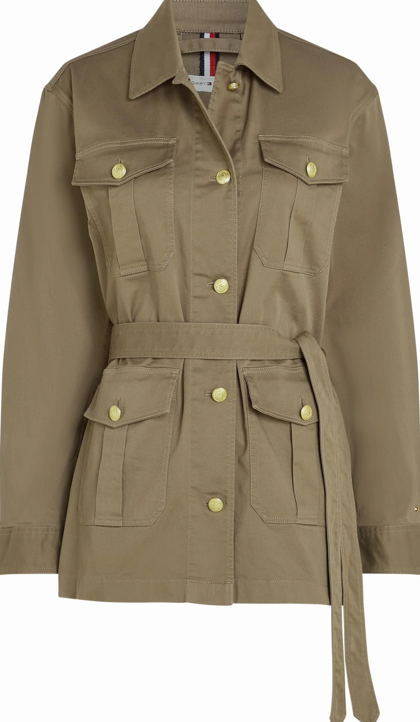 Tommy Hilfiger Chaqueta tipo camisa Mujer Gold Button Utility con bolsillos en el pecho