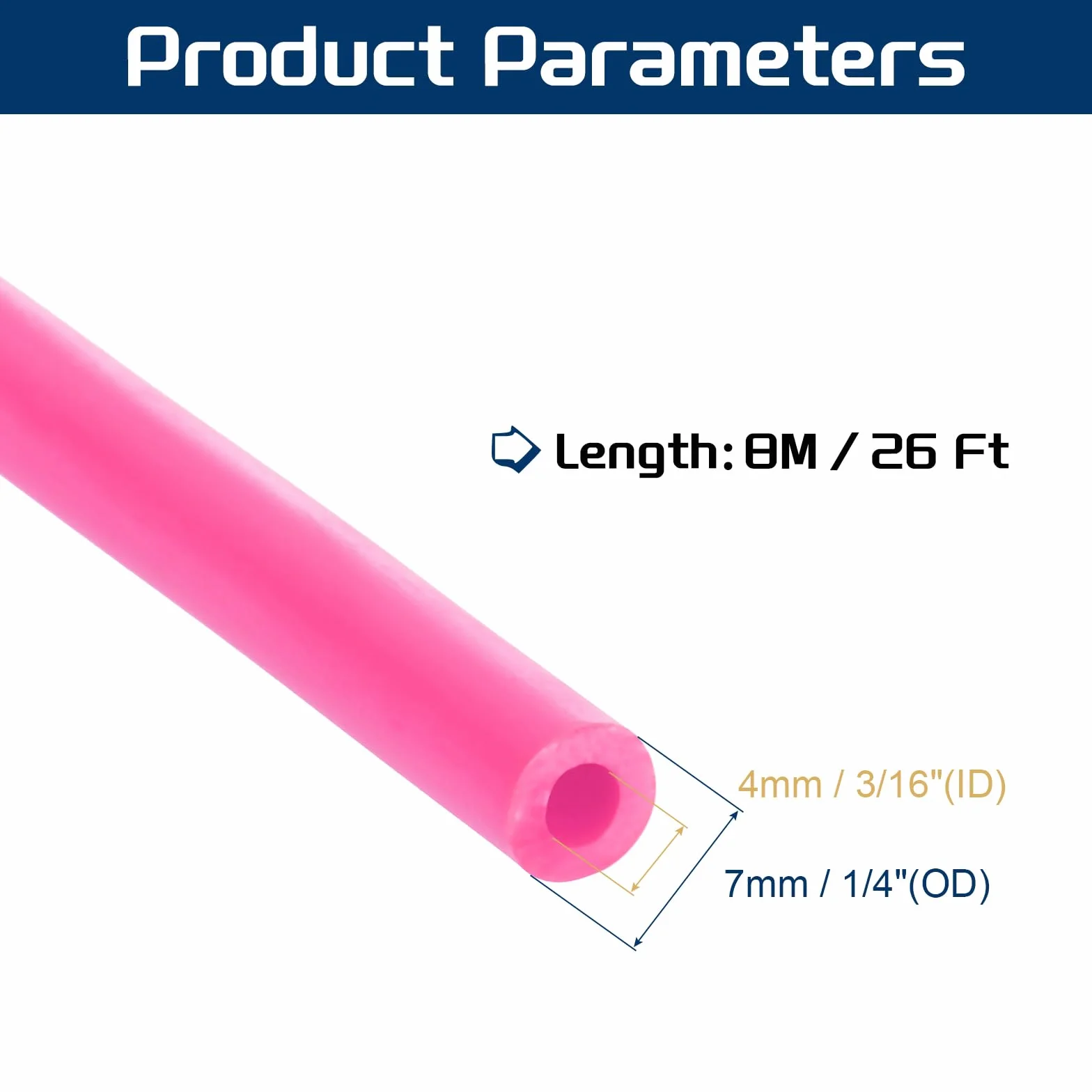 PATIKIL Bandas de Goma para Tirachinas de Látex Natural, 3/16" x 1/4", 26 Pies (8 Metros), Rojo Rosa