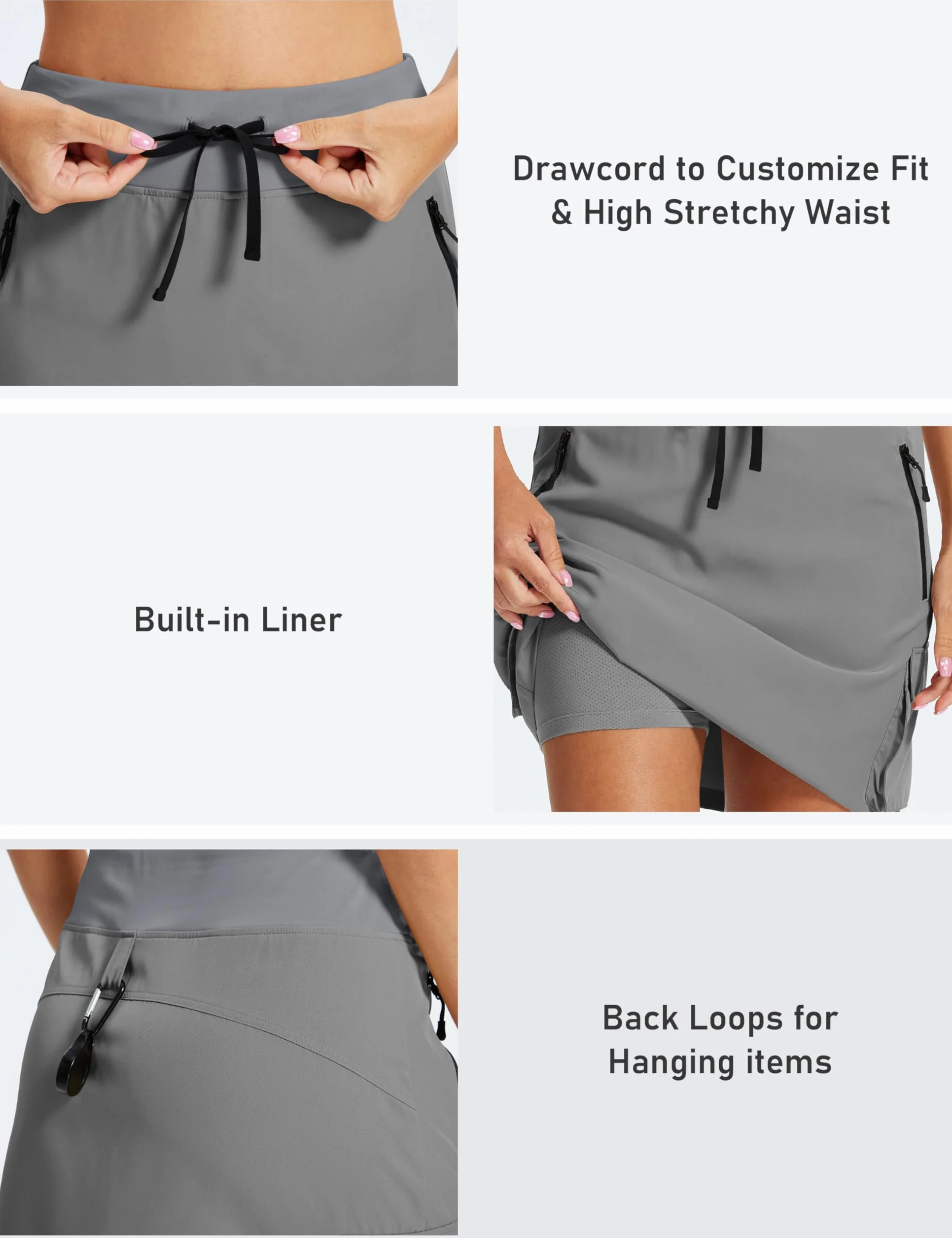 MoFiz Faldas Mujer Verano Falda Golf Deportivas Pantalon Falda Tenis con Bolsillos Cargo