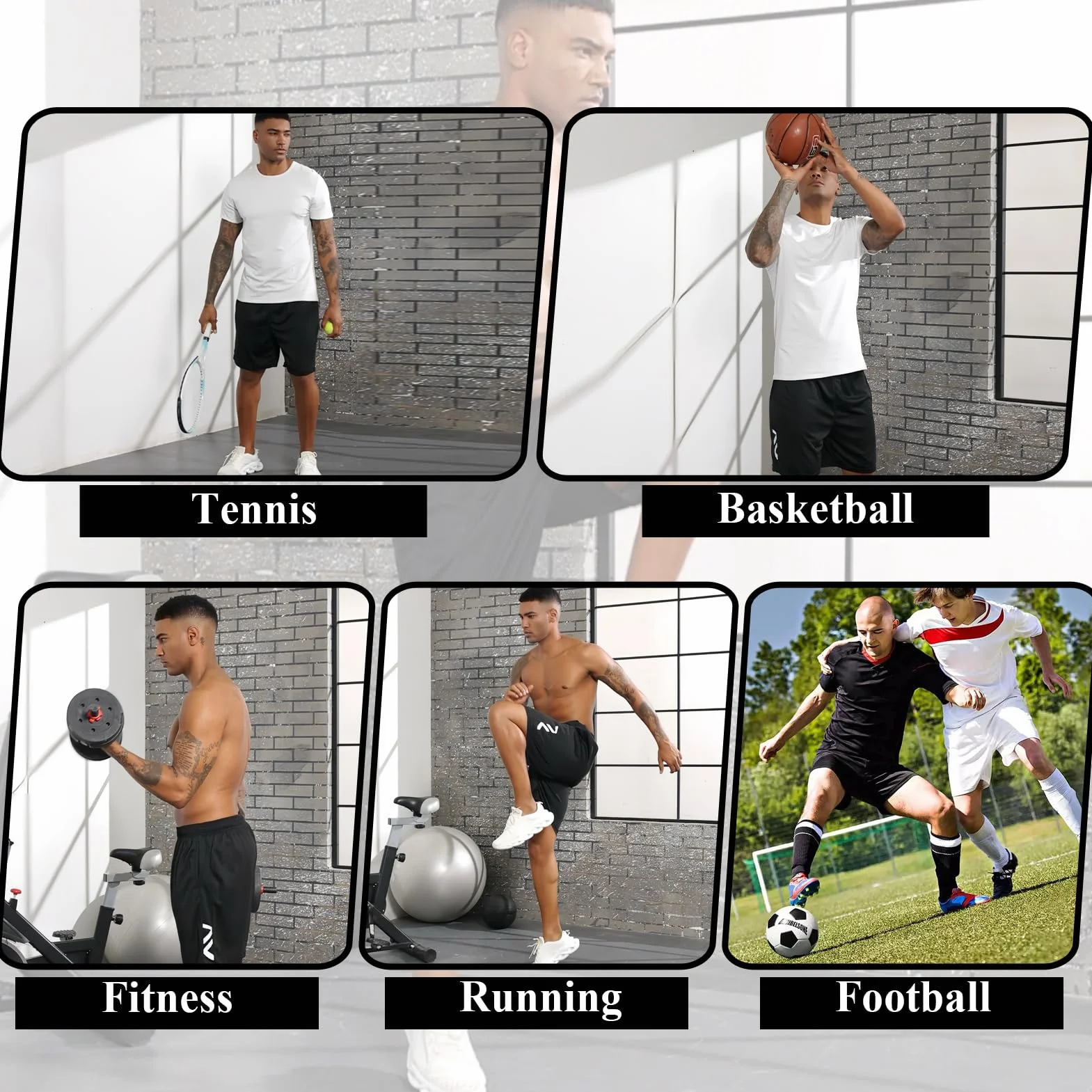 Paquete de 3 Pantalones Cortos Secado Rápido Deportivos para Hombre Shorts para Correr Entrenamiento Baloncesto Fitness