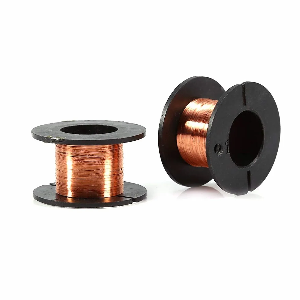 VOBOR Alambre de Cobre Desnudo Sólido 0.1mm Bobinado Esmaltado 5 Piezas