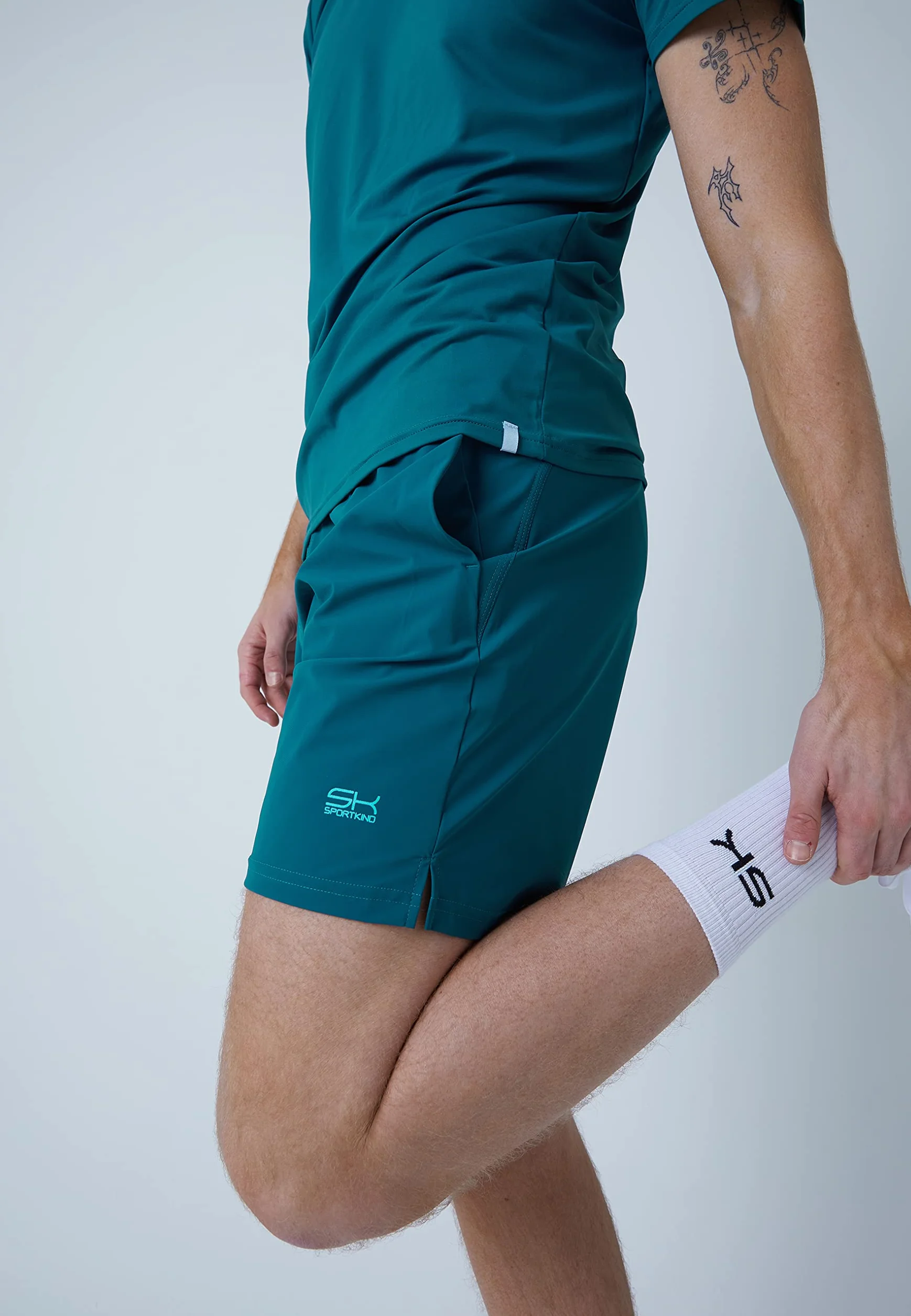 Sportkind Pantalones cortos de tenis para hombre y niño, regular, ultraligeros, muy elásticos, transpirables, protección UV