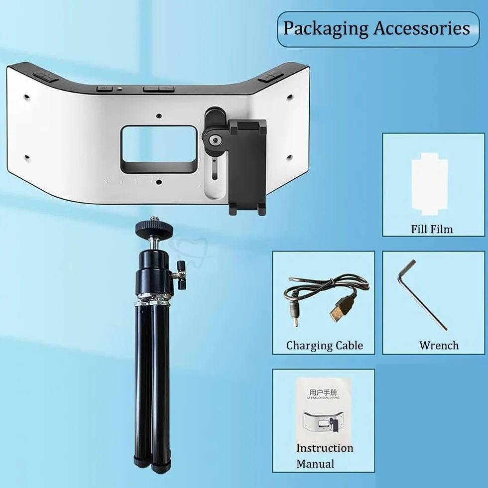 Luz para Fotografía Dental LED 6000-6500K Brillo Ajustable con Soporte Universal