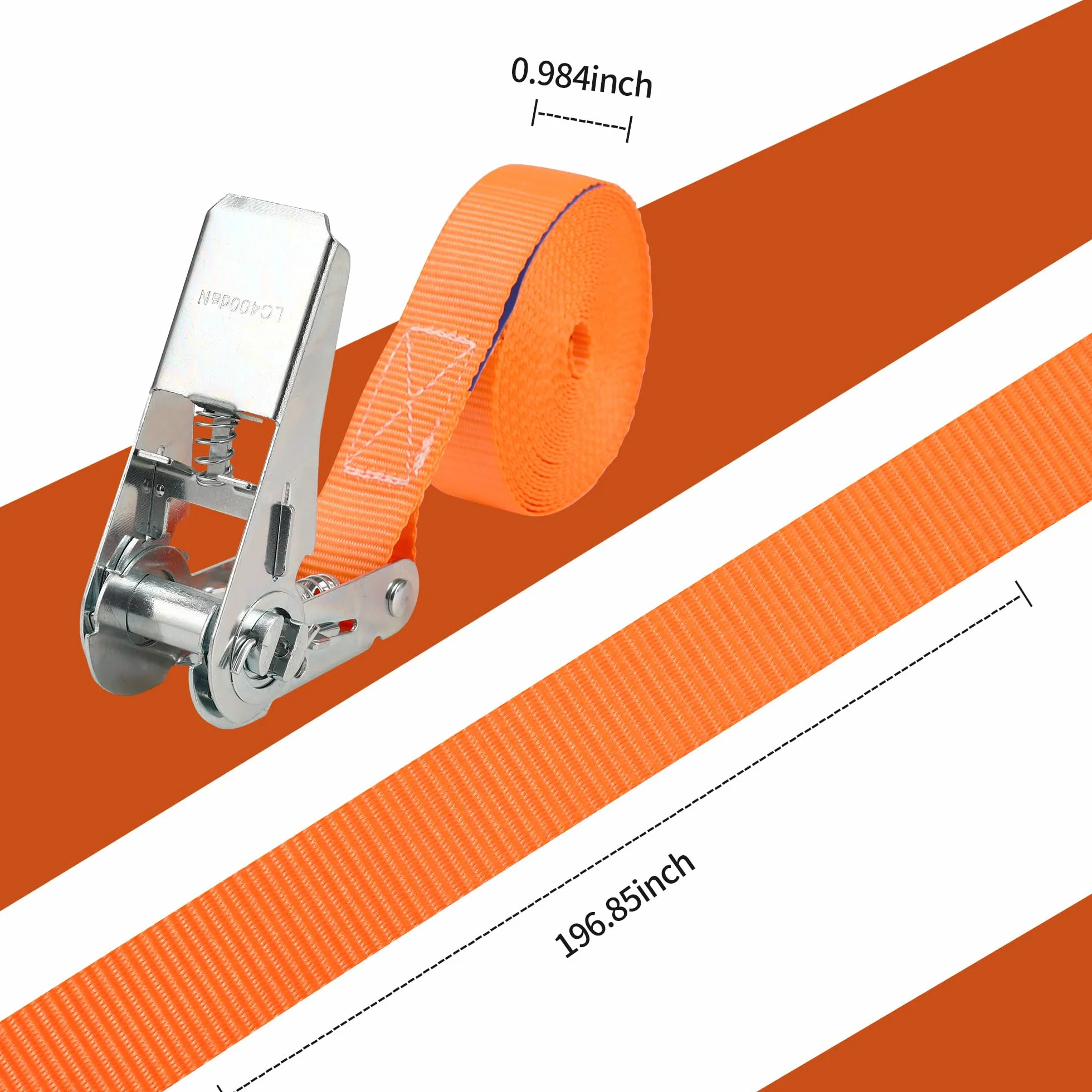 Cinchas De Amarre 800 kg Correas Tensoras de Trinquete 25 mm x 5 m Según DIN EN 12195-2