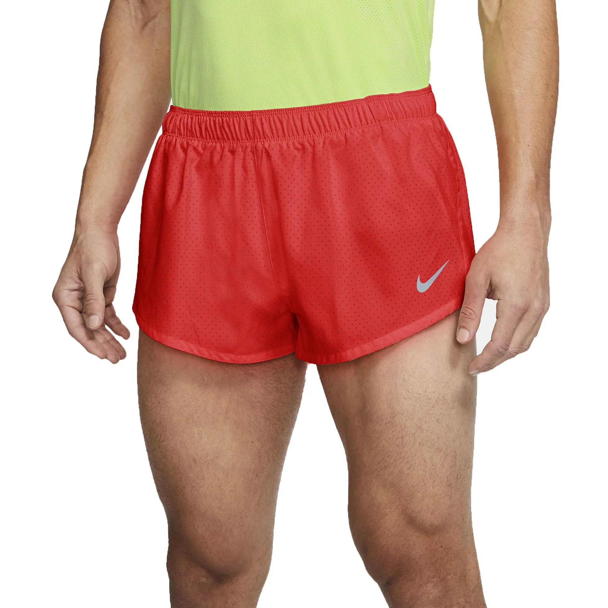 Nike Dri-FIT Fast Bright Crimson CJ7845-635 - Pantalones cortos de carreras para hombre, 5 cm