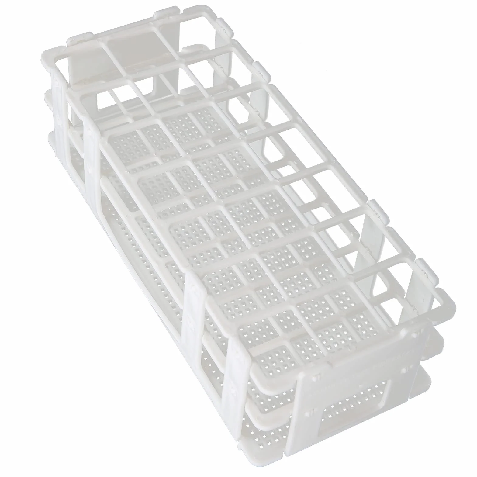 Soporte de Plástico para Tubos de Ensayo, Desmontable, 30mm x 21 Orificios